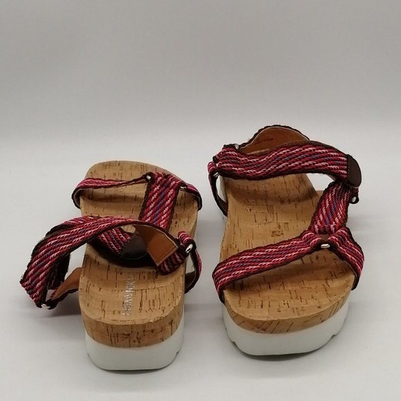 Lisa Vicky Womens Platform Ankle Strap Sandal Multicolor Hook Loop Wedge 9M - Picture 3 of 9